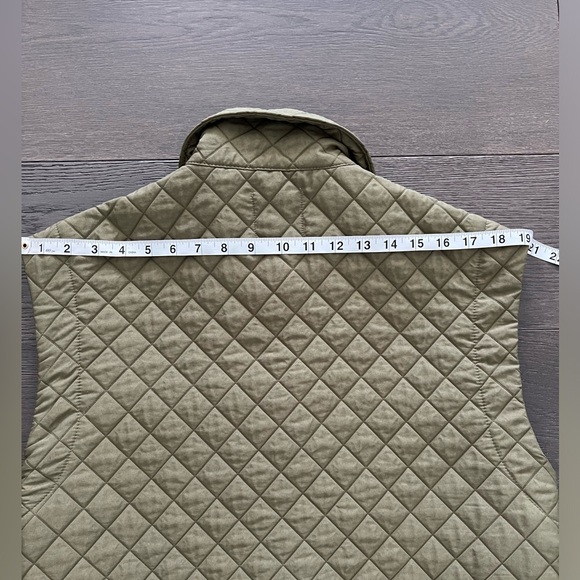 WOMENS  ZARA QUILTED GREEN ARMY VEST JACKET SZ SMALL - Picture 9 of 10